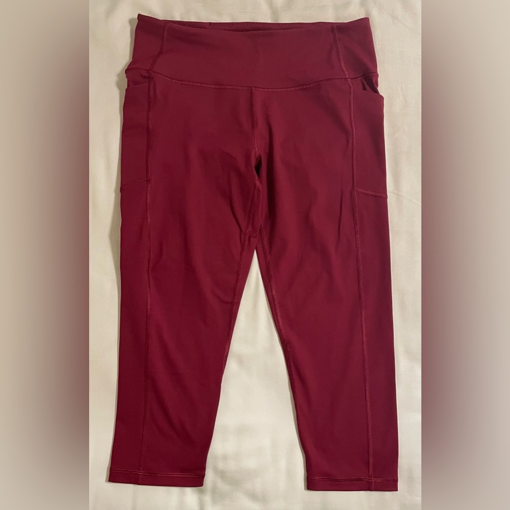 Dark Red Athletic Leggings